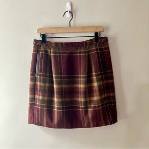 TOMMY HILFIGER Plaid Wool Mini Skirt